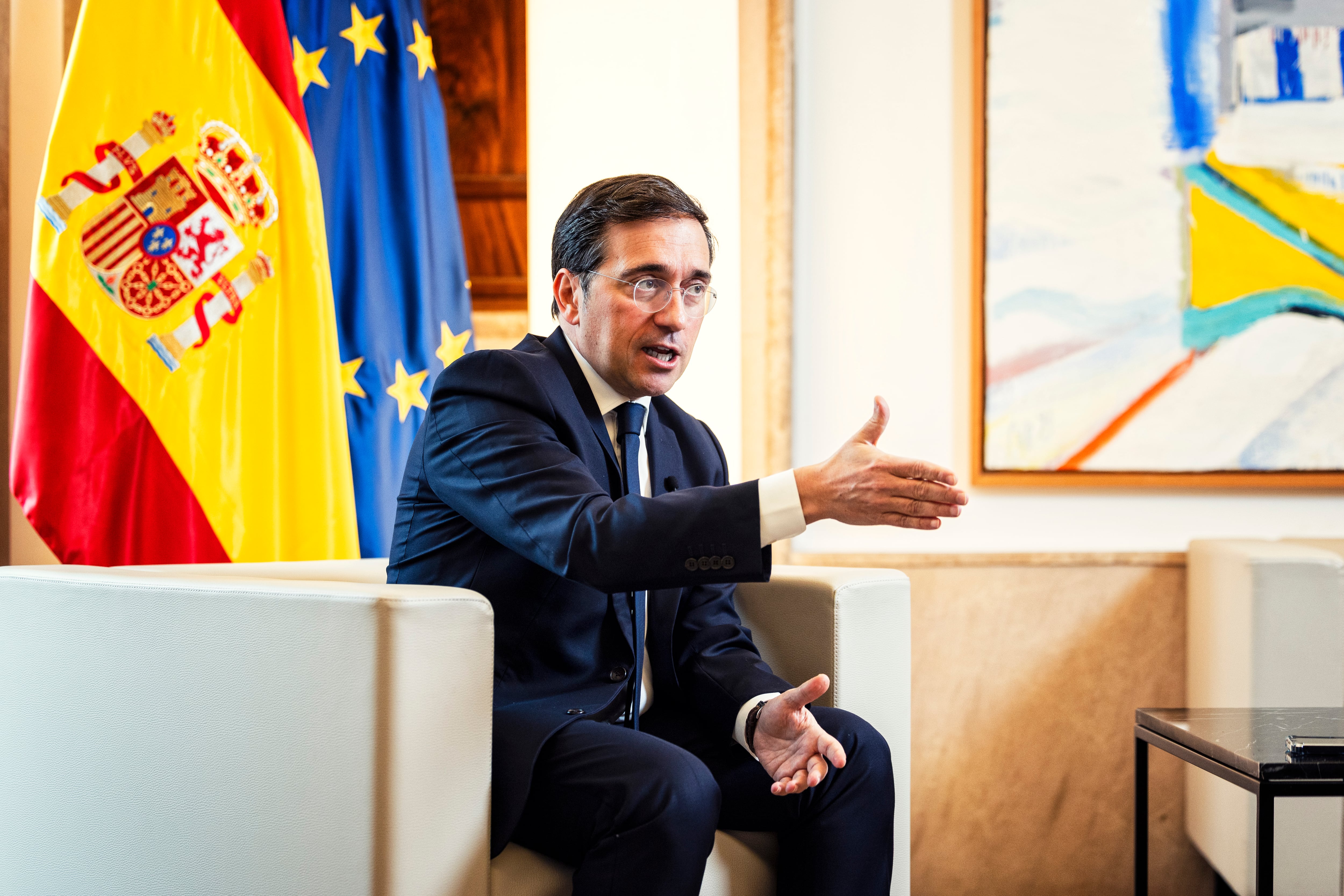 José Manuel Albares, durante la entrevista.