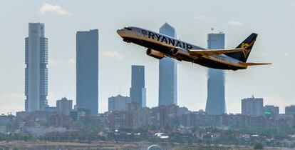 Un avión de Ryanair, en Madrid. 