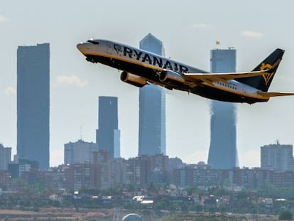 Un avión de Ryanair, en Madrid. 