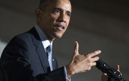 El presidente Barack Obama durante su discurso en los Archivos Nacionales