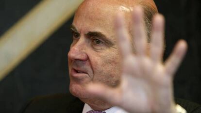 Luis De Guindos, durante la entrevista.