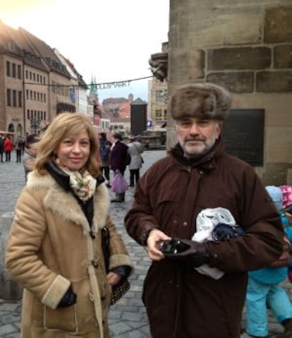 Carmen Gago, secretaria general de la Cámara de Comercio, e Ignacio Fernández de Mesa, presidente, en un viaje a Alemania.