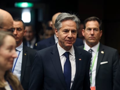 El secretario de Estado de los Estados Unidos, Anthony Blinken, se dirige la 67ª sesión de la Comisión de Estupefacientes de las Naciones Unidas en Viena, Austria, el 15 de marzo de 2024.