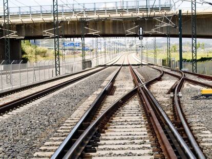 Una vía de la red ferroviaria que gestiona Adif.