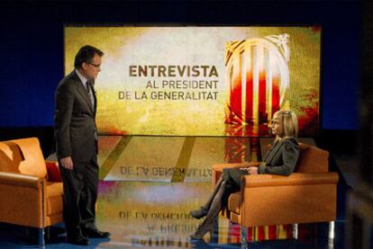 Artur Mas, ayer en el plató de TV-3.