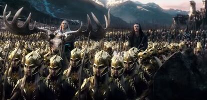 Un fotograma de 'El hobbit: la batalla de los cinco ejércitos', tercera película de la adaptación del libro de Tolkien.