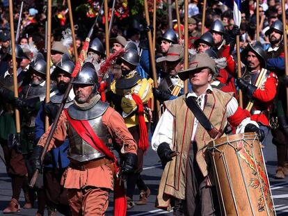 Recreación de los Tercios de Flandes, en el desfile de las Fuerzas Armadas de 2017 en Madrid.