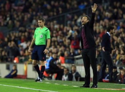 Luis Enrique, durante el partido contra el Deportivo.