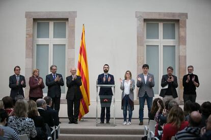 El president del Parlament, Roger Torrent, ha fet una declaració institucional.