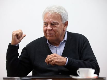 Felipe González durante entrevista ao EL PAÍS.