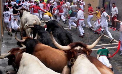 La carrera ha sido la más breve de estos Sanfermines con una duración de 2 minutos y 18 segundo.