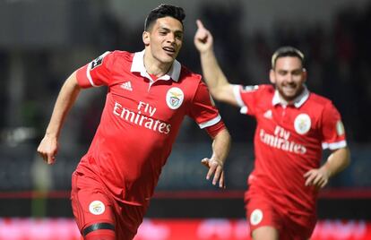 Jiménez celebra su gol.