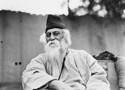 Retrato de Rabindranath Tagore, en torno a 1935.