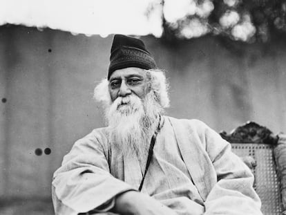 Retrato de Rabindranath Tagore, en torno a 1935.