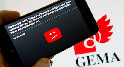 Imagen que aparecía al tratar de acceder a un vídeo en Alemania para el que YouTube no tenía derechos.