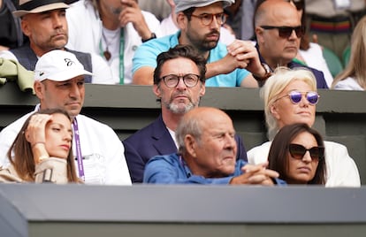 Hugh Jackman y Deborra-Lee Furness, en la final masculina de Wimbledon, el pasado 16 de julio.
