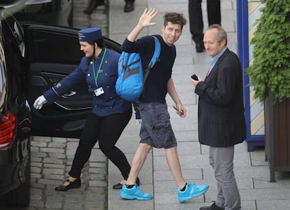 Sam Altman, presidente de Y Combinator a su llegada a  Dresde para asistir a una conferencia del Bilderberg Group.