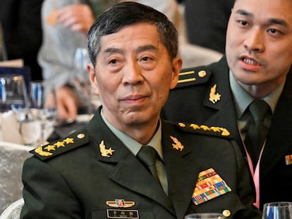 El exministro de Defensa chino, Li Shangfu, en el foro de seguridad de Shangri-La, en Singapur el pasado 2 de junio.