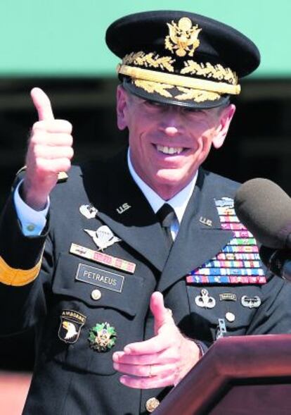 El general Petraeus, durante un discurso para las Fuerzas Armadas estadounidenses, en agosto de 2011.
