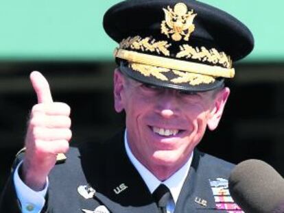 El general Petraeus, durante un discurso para las Fuerzas Armadas estadounidenses, en agosto de 2011.