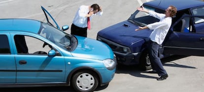 Recreaci&oacute;n de un accidente de coche.