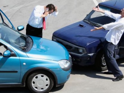 Recreaci&oacute;n de un accidente de coche.