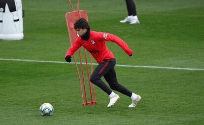 João Félix, durante el último entrenamiento del Atlético.