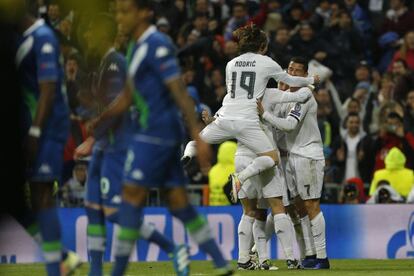 Cristiano Ronaldo comemora gol do Real Madrid.