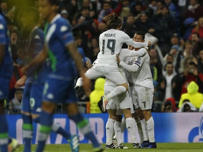 Cristiano Ronaldo comemora gol do Real Madrid.