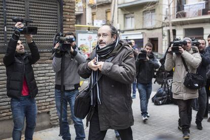 Antonio Baños, aquest matí, entrant al consell polític.