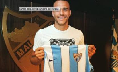 Sandro, en su presentación con el Málaga