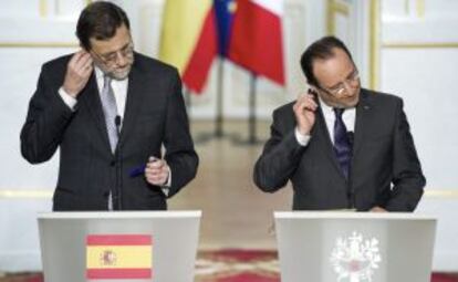 Rajoy y Hollande.