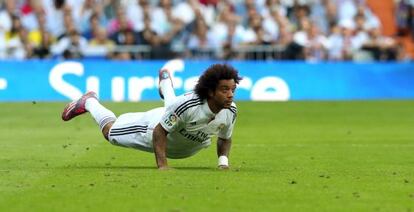 Marcelo, en un momento del partido.