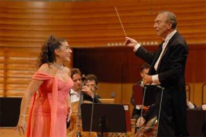 Cecilia Bartoli y Claudio Abbado, durante el concierto de Lucerna.