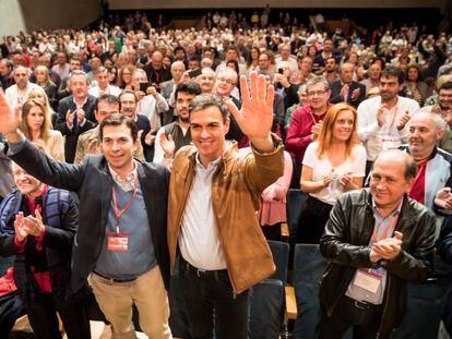 Caballero y S&aacute;nchez, este domingo durante el congreso del PSdeG.