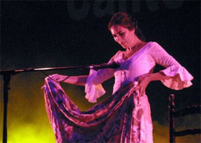 Estrella Morente, durante su actuación en el festival El Cante de las Minas.