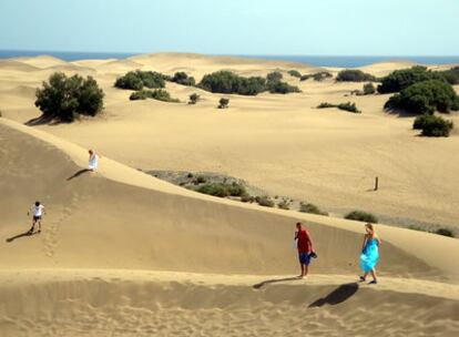 Aunque la zona de la playa, en Maspalomas, sea un espacio bullicioso, perderse entre las dunas siempre es una opción para descubrir el paisaje desértico protegido