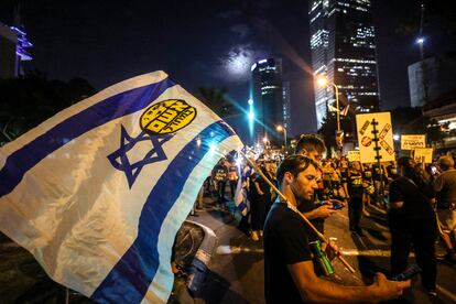 Demonstration against Netanyahu in Tel Aviv.