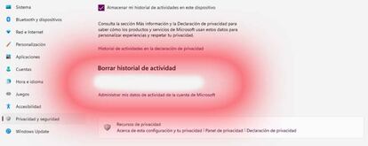 Borrar historial Windows