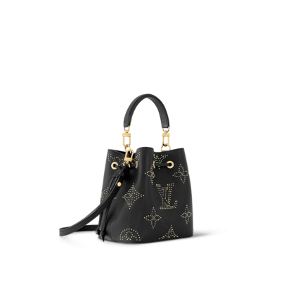 The NéoNoé BB is one of Louis Vuitton’s new models that features the brand’s iconic monogram made out of tacks. €2,450/$3,050.

