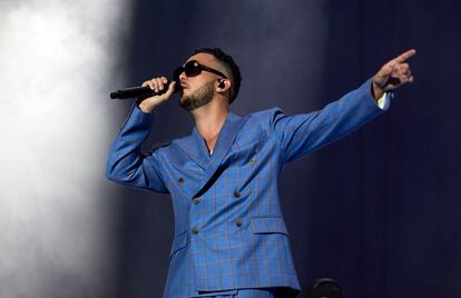 C. Tangana, quien entregará un Goya en la gala, durante un concierto en el festival Arenal Sound, el pasado 6 de agosto en Burriana. Foto de Fernando Ruiz.