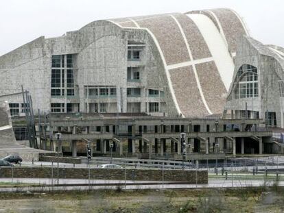 Obras en el Palacio de la &Oacute;pera, en la Cidade de la Cultura de Santiago.