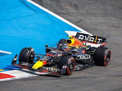 El coche de Checo Pérez durante el Gran Premio de Ciudad de México.