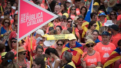 Manifestación independentista de la Diada organizada por ANC y Ómnium.