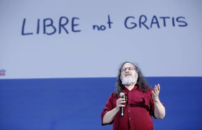 Richard Stallman en su reciente intervención en RETINA