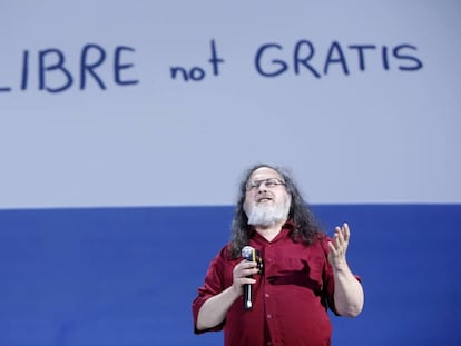 Richard Stallman en su reciente intervenci&oacute;n en RETINA