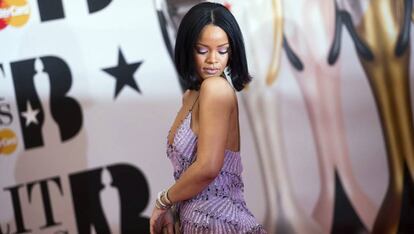 Rihanna en la pasada edición de los premios Brit en febrero.