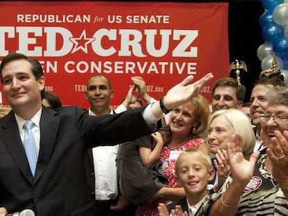 Ted Cruz celebra su victoria en Tejas el 31 de julio.