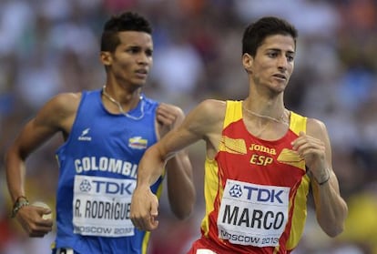 Luis Alberto Marco, durante las semifinales de los 800 metros 