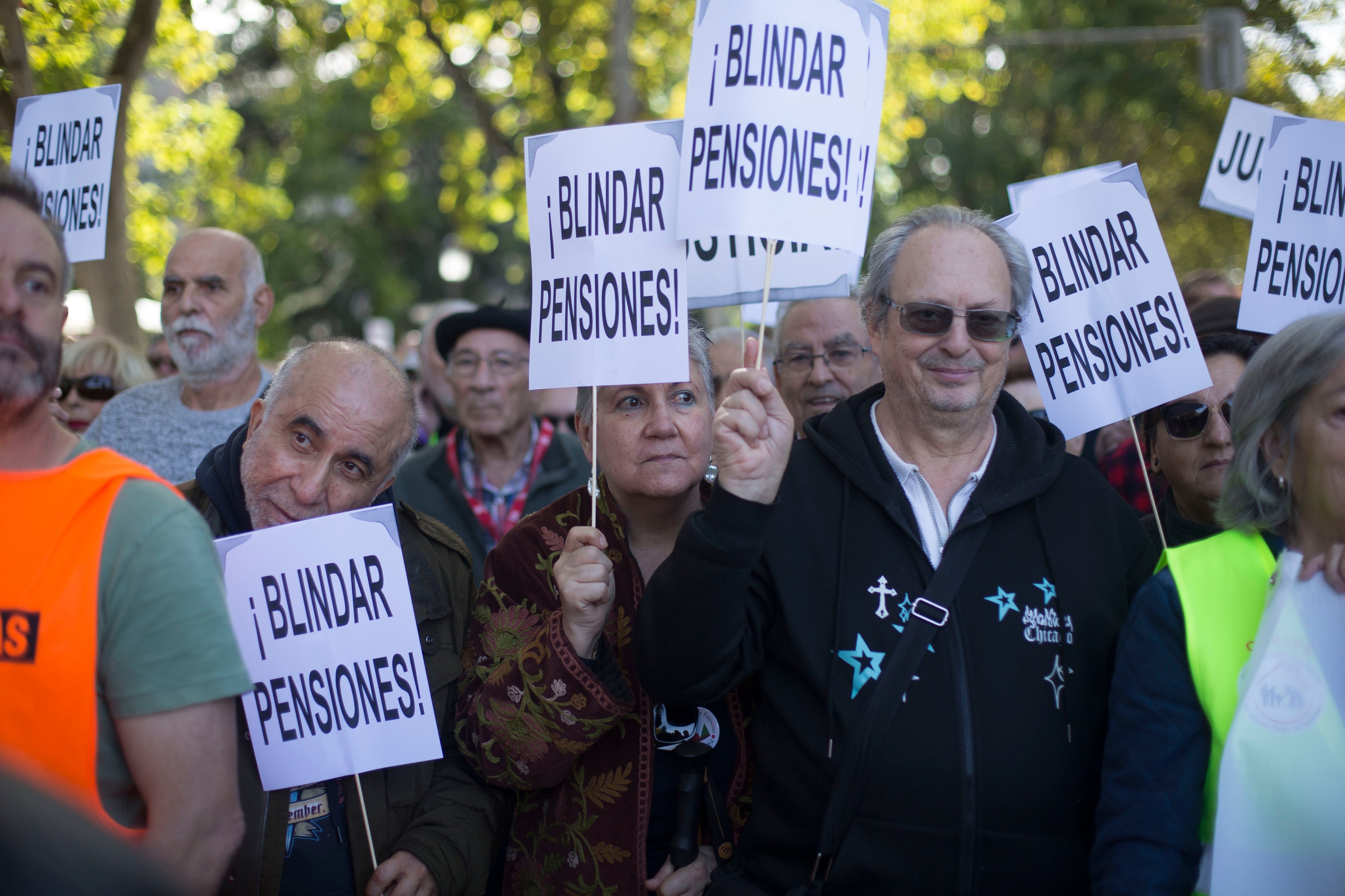 Varios manifestantes durante la protesta de esta mañana. 